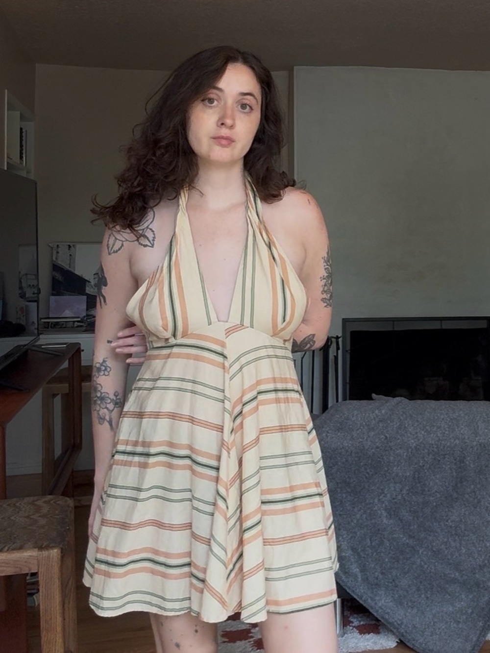 Zara Striped Halter Dress
